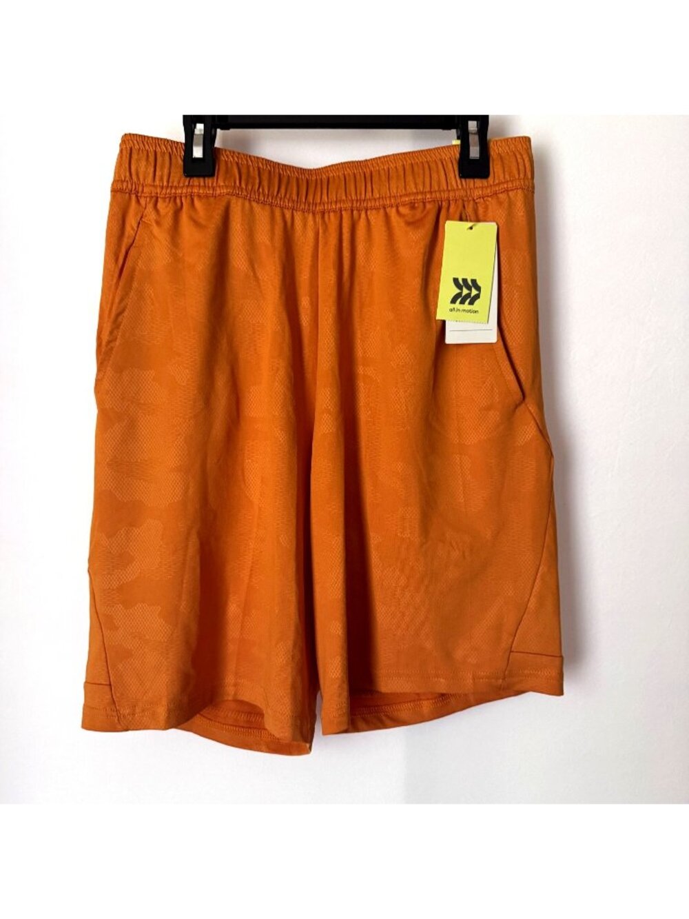 All in Motion Men Training Orange Athletic Drawstring Shorts Size S